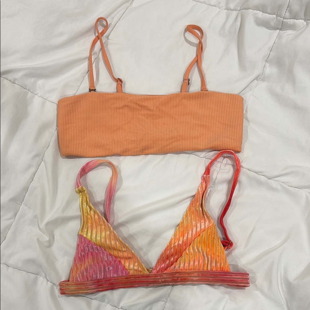 Creamsicle Bikini Tops Set: Frankie’s Bikini (top) + Dipping Daisy (bottom)